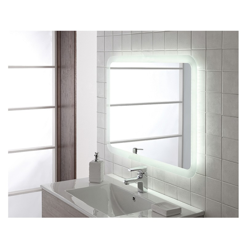 Specchio Retroilluminato con Luce LED 80x60 Reversibile Moderno Specchio Retroilluminato con Luce LED 80x60 Reversibile Moderno