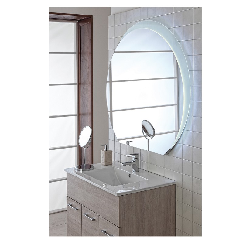 Specchio Retroilluminato Con Luce LED 108x100 Per Bagno Moderno