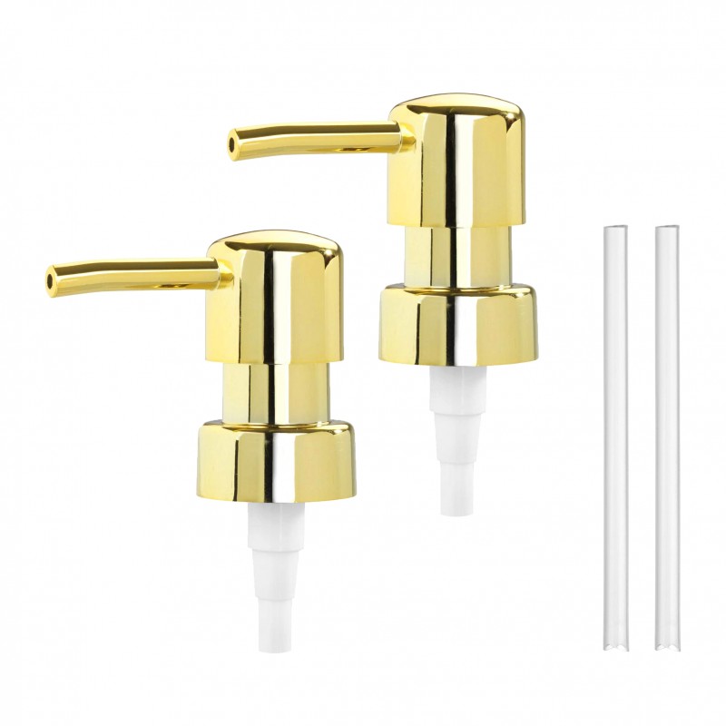 Ricambio pompa dispenser sapone oro con design tondo 2 pezzi