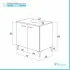 Scheda tecnica mobile sotto lavabo bagno 70 cm grigio con 2 ante e piedini cromati