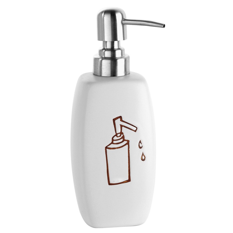 Dispenser Sapone in Ceramica con Stampa a Fuoco Bianco Dispenser Sapone in Ceramica con Stampa a Fuoco Bianco