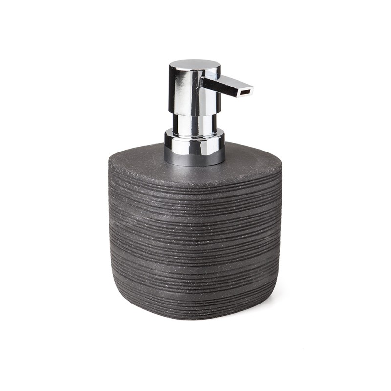 Dispenser Sapone Liquido Nero d'Appoggio in Resina e Acciaio Inox Dispenser Sapone Liquido Nero d'Appoggio in Resina e Acciaio Inox