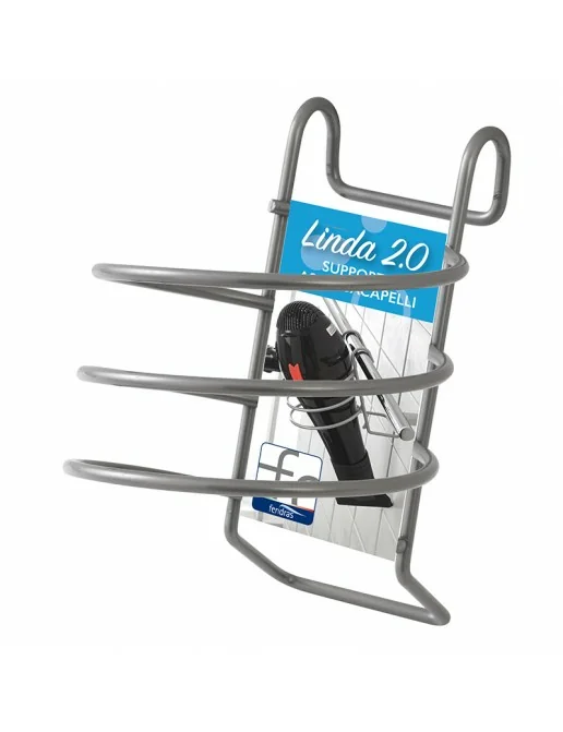Porta Asciugacapelli Da Parete In Acciaio Inox Con Gancio Per Spazzole E Pettini - Supporto Per Bagno, Salva Spazio