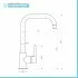 Scheda tecnica miscelatore lavello cucina con canna alta orientabile in ottone cromato