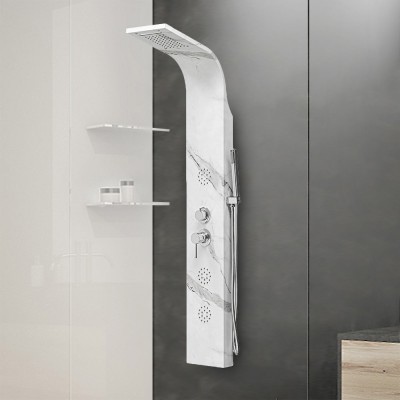 Colonna doccia idromassaggio in acciaio inox con 4 funzioni marmo