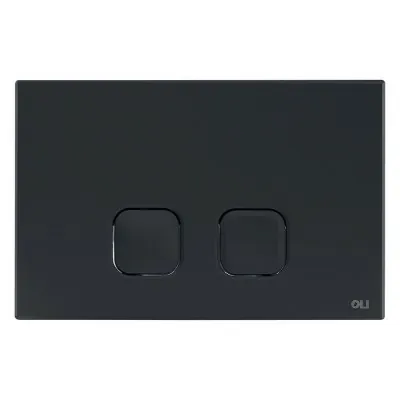 Placca cassetta wc Oli serie Plain in abs nero opaco con finitura soft touch