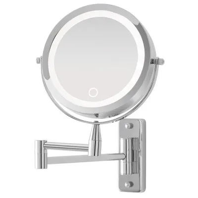 Specchio Beauty Muro Braccio Orientabile Acciaio Luce LED 