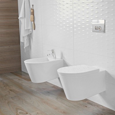 Placca di comando wc Oli serie Plain in abs nero opaco con finitura soft touch