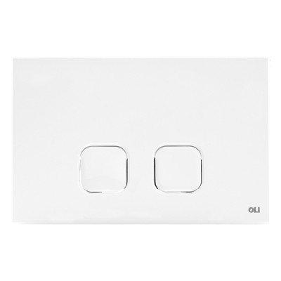 Placca cassetta wc Oli serie Plain in abs bianco con doppio scarico