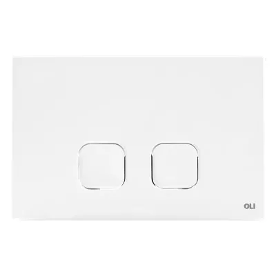 Placca cassetta wc Oli serie Plain in abs bianco con doppio scarico