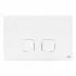 Placca cassetta wc Oli serie Plain in abs bianco con doppio scarico