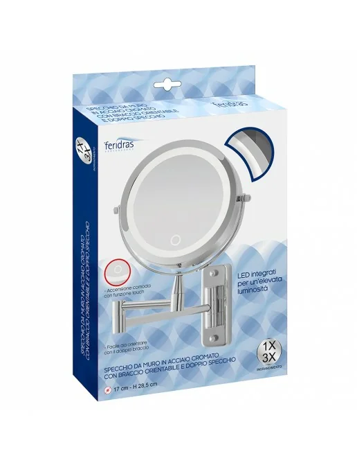 Specchio Da Trucco Con Ingrandimento 10x - Montaggio A Parete, Girevole 360°, Ø20.3cm - Foto 7