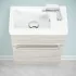 Lavabo con mobile sospeso 40 cm rovere grigio con specchio incluso