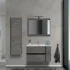 Mobile da bagno salvaspazio 90 cm effetto pietra Oxid completo di lavamani e specchio