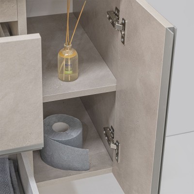 Ante rallentate del mobile da bagno sospeso 90 cm effetto pietra beige