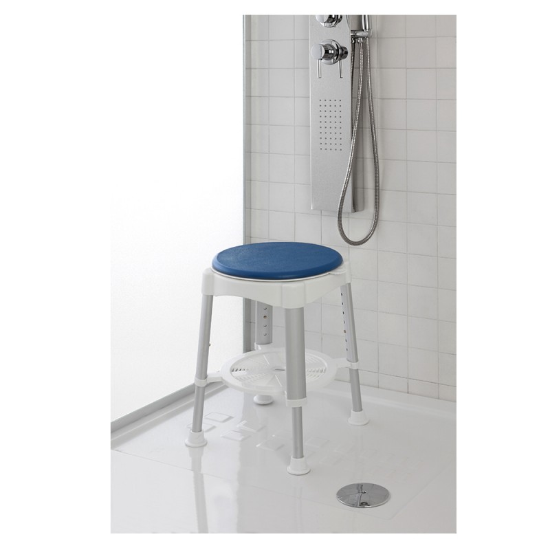 Sgabello Doccia Girevole con Altezza Regolabile e Gommini Antiscivolo Sgabello Doccia Girevole con Altezza Regolabile e Gommini Antiscivolo