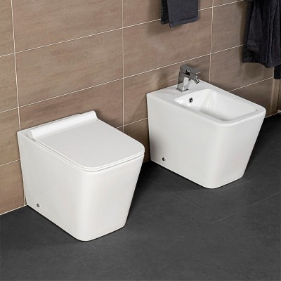 Sanitari a terra Rimless serie Malaga WC + Bidet + Copriwc Softclose Inbagno - 1