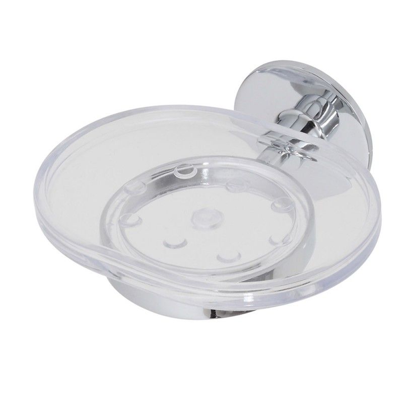 Porta Sapone Cromato e Plastica Doppio Metodo di Fissaggio Porta Sapone Cromato in ABS Doppio Metodo di Fissaggio