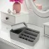 Organizer porta cosmetici in plastica grigia con 11 scomparti e box con coperchio
