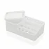 Organizzatore cosmetici e trucco bianco con box con coperchio e 11 scomparti
