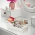 Organizer porta cosmetici in plastica bianca con 11 scomparti e box con coperchio