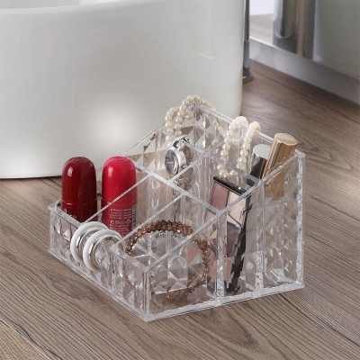 Organizer porta cosmetici in plastica trasparente con 7 scomparti