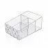 Organizer porta trucchi e cosmetici in plastica trasparente con 4 scomparti