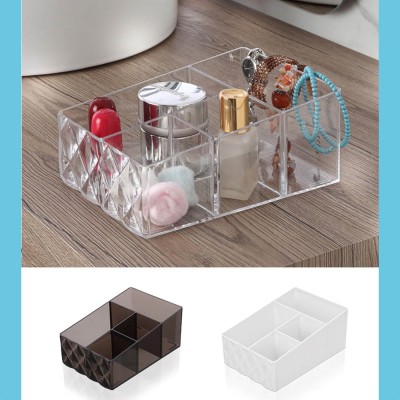 Organizzatore cosmetici in plastica con 4 scomparti disponibile in 3 differenti colorazioni