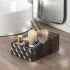 Porta trucchi bagno in plastica nero fumè con 4 scompartimenti
