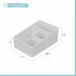 Scheda tecnica organizer porta trucchi e cosmetici in plastica bianca con 4 scomparti