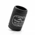 Portaspazzolini in ceramica nera con stampe a contrasto bianche vintage