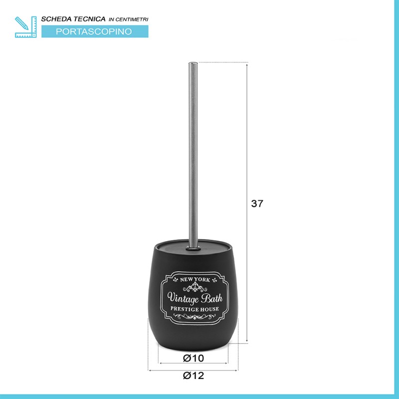 Set Bagno Inbagno In Ceramica Bianco E Nero - Stile Vintage, Con Dispenser Sapone E Portaspazzolini - Foto 5