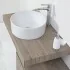 Lavabo da appoggio tondo a ciotola 40 cm in ceramica bianco lucido