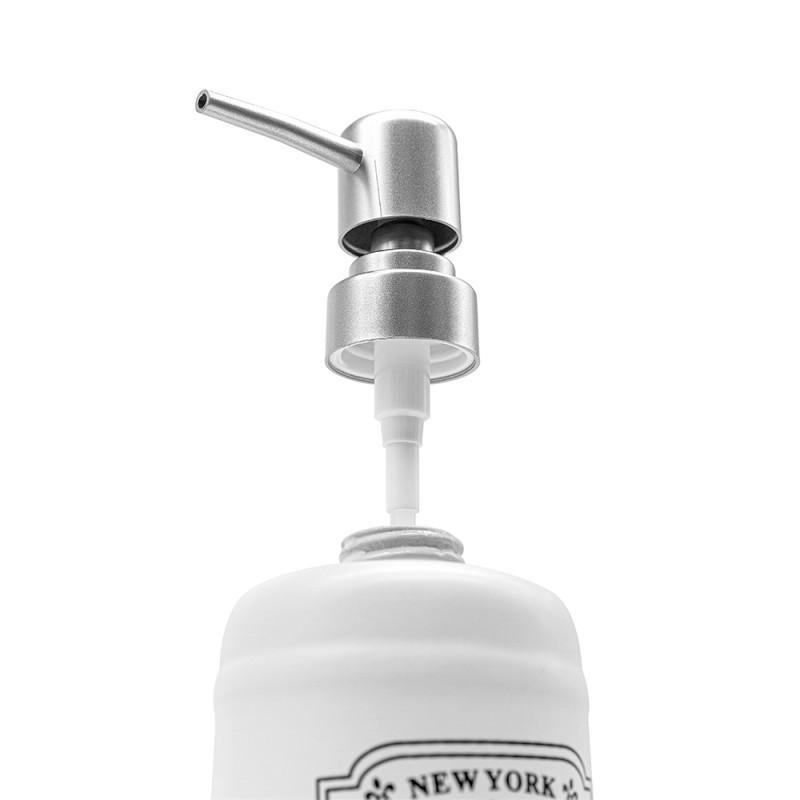 Set Accessori Bagno In Ceramica Bianca E Nera - Stile Vintage Con Dispenser Sapone E Portaspazzolini