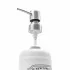 Dosatore sapone liquido in ceramica bianca con stampe a contrasto nere vintage