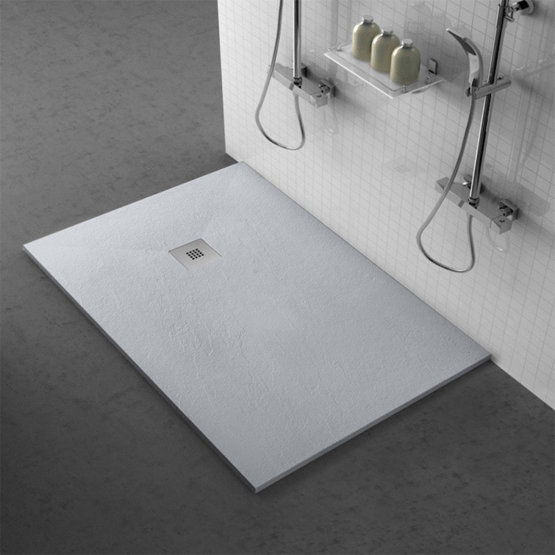 Piatto doccia 70x90 Karen in resina riducibile effetto pietra grigio