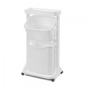 Carrello porta oggetti con 4 ruote regolabili bianco in kit di montaggio