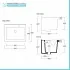 Scheda tecnica vasca lavatoio in ceramica 60x50 da incasso con foro per miscelatore a destra