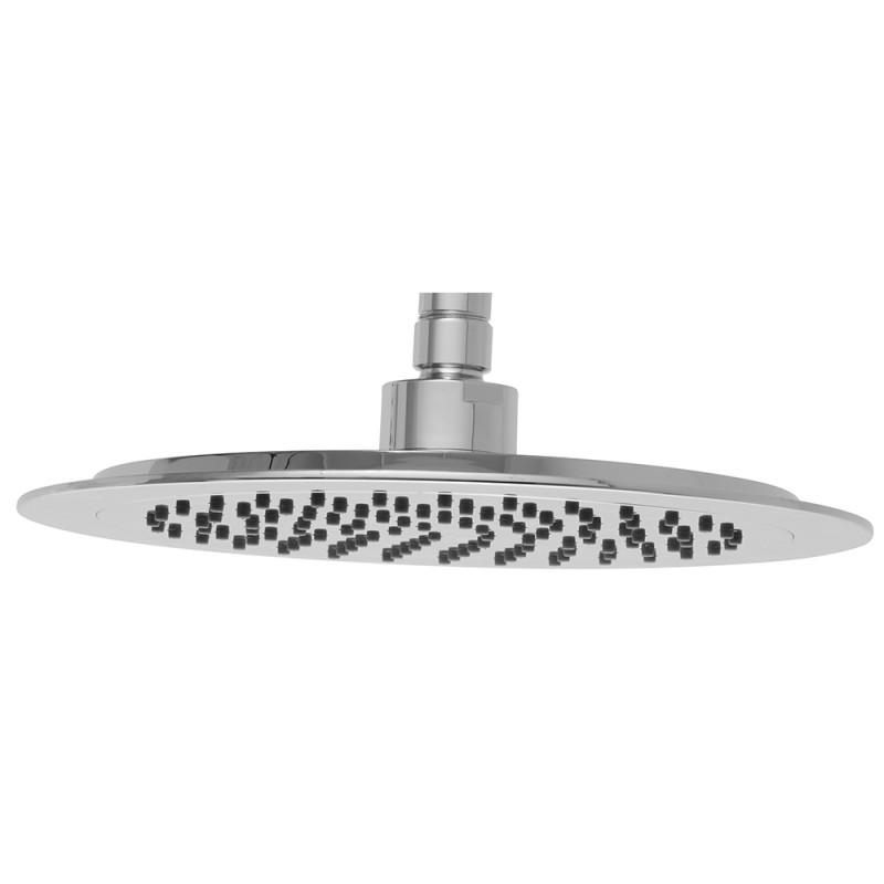 Soffione Doccia Abs Croamto 1 Getto Fisso Rotondo 21cm Grande Soffione  Doccia Fissa Parete Soffitto Serie Slimdisc Ø 210_25 Mm 