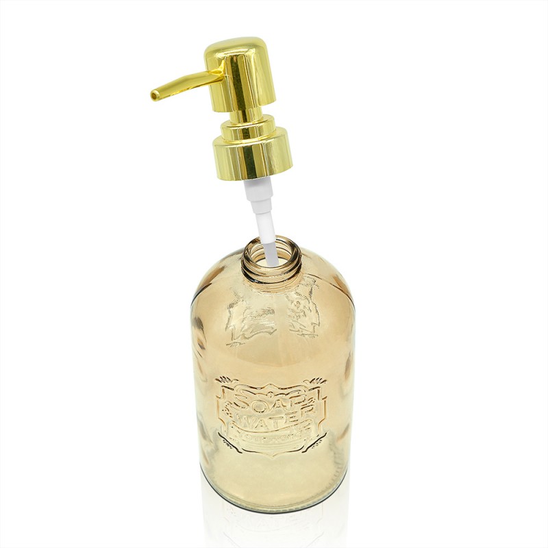Dispenser sapone liquido in vetro zigrinato e legno - andrea house -  nardini forniture