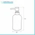 Scheda tecnica set dosatore sapone liquido moderno in vetro colorato con stampe a contrasto