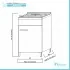 Scheda tecnica mobile lavanderia con lavabo 45x50 cm 1 anta grigio
