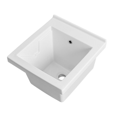 Vasca lavapanni 45x50 da incasso in ceramica bianca lucida con predisposizioni per miscelatore destro o sinistro