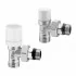 Kit valvola e detentore in acciaio con tappo bianco completi di raccordi multistrato 20x2 mm