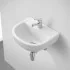 Lavabo sospeso 38 cm in ceramica bianca lucida salvaspazio