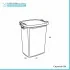 Scheda tecnica cesto biancheria in plastica bianca con manici in legno capienza 60 lt