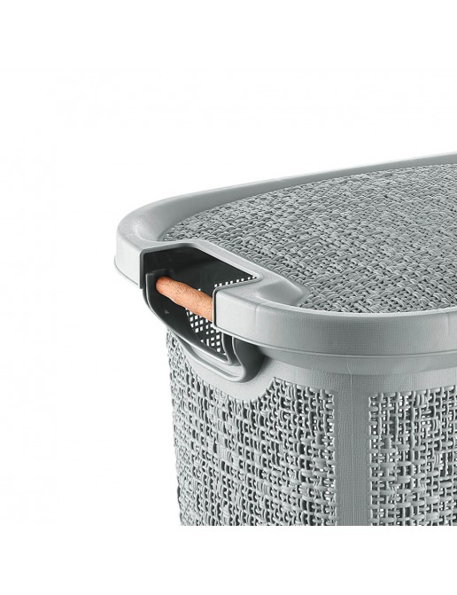 Cesto Plastica KADAX 26L - Portabiancheria, Giocattoli O Alimenti, Grigio Chiaro Con Manici - Foto 9