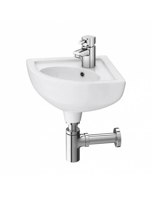 Lavabo Angolare Sospeso In Plastica Bianco – Triangolare, Salvaspazio, Per Bagno Piccolo, Camper O Balcone