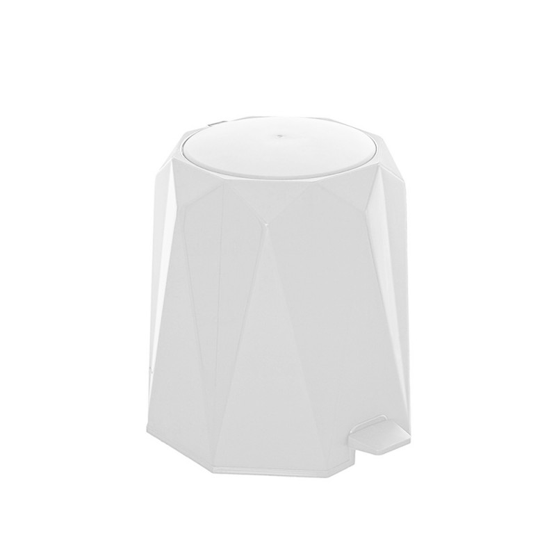 Cestino bagno capacità 6 lt in plastica bianca con apertura a pedale Cestino bagno capacità 6 lt in plastica bianca con apertura a pedale