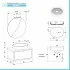 Scheda tecnica composizione bagno sospesa 80 cm Master grigio nuvola con lavandino da appoggio e specchio